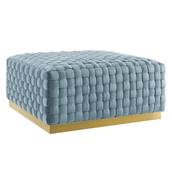 Modway Florence Square Performance Velvet Ottoman In Light Blue EEI-4284-LBU