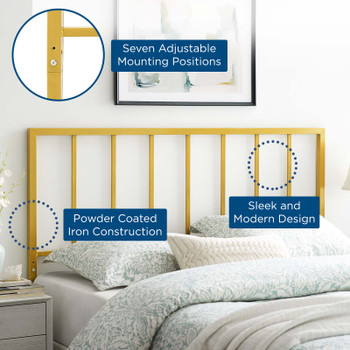 Modway Tatum Twin Metal Headboard MOD-6168-GLD In Gold Finish