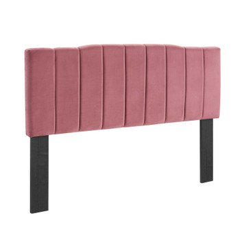 Modway Camilla Channel Tufted Twin Performance Velvet Headboard MOD-6181-DUS In Dusty Rose