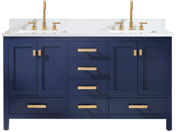 Design Element Valentino 60" Double Sink Vanity in Blue V01-60-BLU