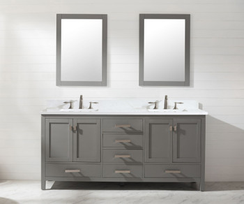 Design Element Valentino 72" Double Sink Vanity in Gray V01-72-GY