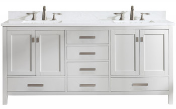 Design Element Valentino 72" Double Sink Vanity in White V01-72-WT