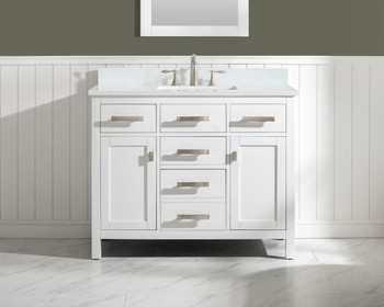 Design Element Valentino 42" Single Vanity in White V01-42-WT