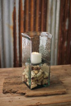 SQUARE CANDLE HURRICANE -  MEDIUM 6X6X15