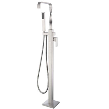 ANZZI Yosemite 2-Handle Claw Foot Tub Faucet with Hand Shower in Brushed Nickel