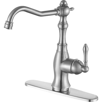 ANZZI Highland Single-Handle Standard Kitchen Faucet with Side Sprayer in Brushed Nickel