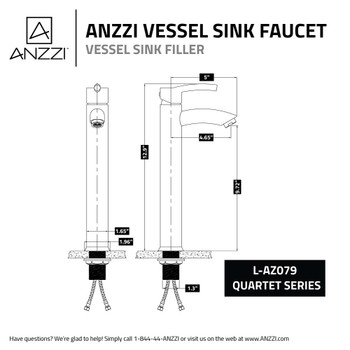 ANZZI Quartet Single Hole Single-Handle Bathroom Faucet in Polished Chrome