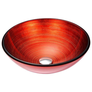 ANZZI Echo Series Deco-Glass Vessel Sink in Lustrous Red