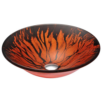 ANZZI Forte Series Deco-Glass Vessel Sink in Lustrous Red and Black