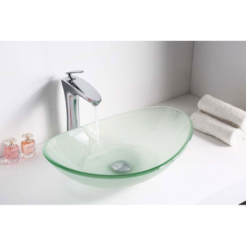 ANZZI Forza Series Deco-Glass Vessel Sink in Lustrous Frosted