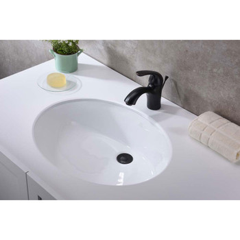 ANZZI Lanmia Series 19.5 in. Ceramic Undermount Sink Basin in White
