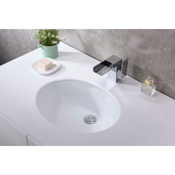 ANZZI Pegasus Series 18.25 in. Ceramic Undermount Sink Basin in White