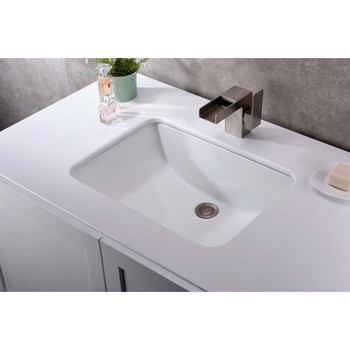 ANZZI Pegasus Series 21 in. Ceramic Undermount Sink Basin in White