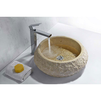 ANZZI Desert Ash Vessel Sink in Classic Cream Marble