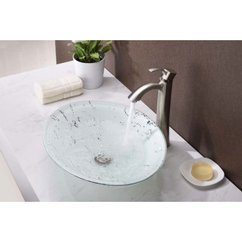 ANZZI Marbela Series Vessel Sink in Marbled White