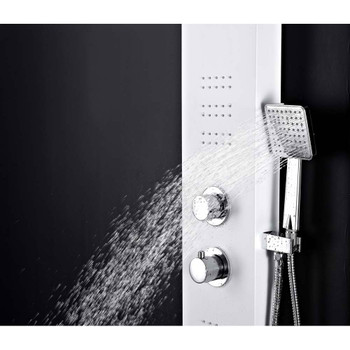 ANZZI Arena Series 60 in. Full Body Shower Panel System with Heavy Rain Shower and Spray Wand in White