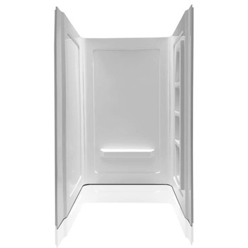 ANZZI Forum 48 in. x 36 in. x 74 in. 3-piece Direct-to-Stud Alcove Shower Surround in White