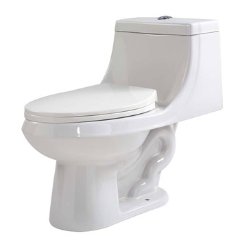 ANZZI Odin 1-piece 1.28 GPF Dual Flush Elongated Toilet in White