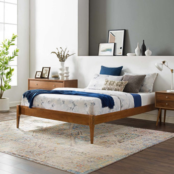 MODWAY June Full Wood Platform Bed Frame MOD-6245 Walnut