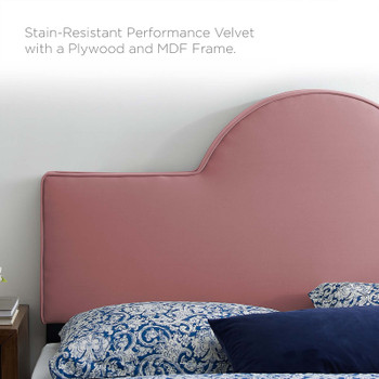 MODWAY Dawn King/California King Performance Velvet Headboard MOD-6304 Dusty Rose