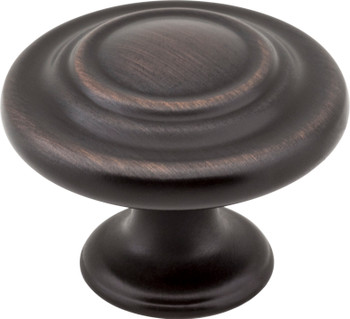 Elements 1-5/16" Diameter Brushed Oil Rubbed Bronze Round Arcadia Cabinet Knob 107DBAC