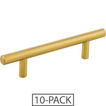 Elements 10-Pack of the 96 mm Center-to-Center Brushed Gold Naples Cabinet Bar Pull 156BG-10