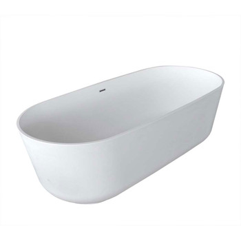 Sabbia 5.9 ft. Man-Made Stone Center Drain Freestanding Bathtub in Matte White