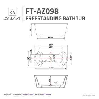 Chand Series 5.58 ft. Freestanding Bathtub in White