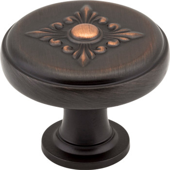 Jeffrey Alexander 1-3/8" Diameter Brushed Oil Rubbed Bronze Baroque Lafayette Cabinet Knob 417DBAC