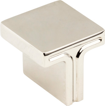 Jeffrey Alexander 1-1/8" Overall Length Polished Nickel Square Anwick Cabinet Knob 867L-NI