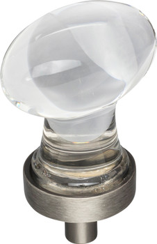 Jeffrey Alexander 1-1/4" Overall Length Brushed Pewter Football Glass Harlow Cabinet Knob G110BNBDL