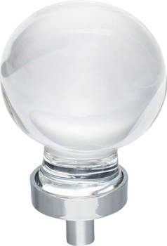Jeffrey Alexander 1-3/8" Diameter Polished Chrome Sphere Glass Harlow Cabinet Knob G130L-PC