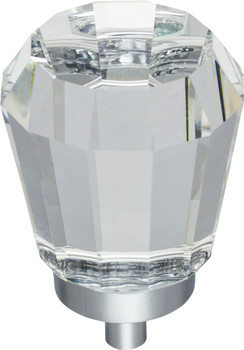 Jeffrey Alexander 1-1/4" Overall Length Polished Chrome Faceted Glass Harlow Cabinet Knob G150L-PC