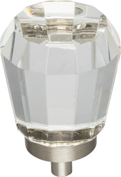 Jeffrey Alexander 1-1/4" Overall Length Satin Nickel Faceted Glass Harlow Cabinet Knob G150L-SN