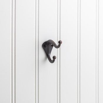Elements 2-5/16" Brushed Oil Rubbed Bronze Traditional Double Prong Ball End Wall Mounted Utility Hook YD10-231DBAC