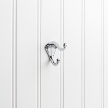 Elements 2-5/16" Polished Chrome Traditional Double Prong Ball End Wall Mounted Utility Hook YD10-231PC