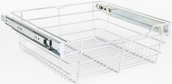 Hardware Resources Chrome Closet Pullout Basket with Slides 14"D x 17"W x 6"H POB1-14176CH