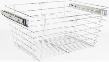 Hardware Resources Chrome Closet Pullout Basket with Slides 14"D x 29"W x 11"H POB1-142911CH