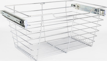 Hardware Resources Chrome Closet Pullout Basket with Slides 16"D x 23"W x 11"H POB1-162311CH