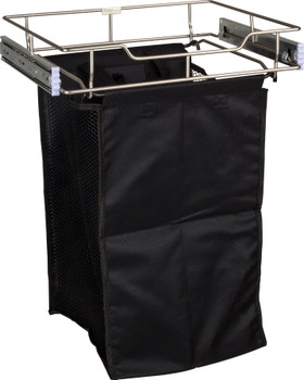 Hardware Resources Dark Bronze 14" Deep Pullout Canvas Hamper with Removable Laundry Bag POHS-14ORB