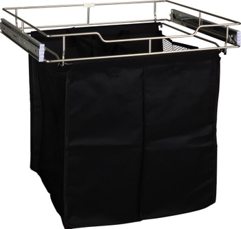 Hardware Resources Dark Bronze 18" Deep Pullout Canvas Hamper with Removable Laundry Bag POHS-18ORB