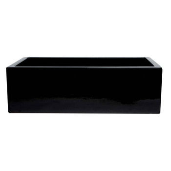 ALFI brand AB3318HS-BG Black Gloss 33" x 18" Reversible Fluted / Smooth Fireclay Farm Sink