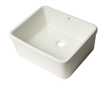 ALFI brand AB507 White 20" Single Bowl Apron Fireclay Farmhouse Kitchen Sink