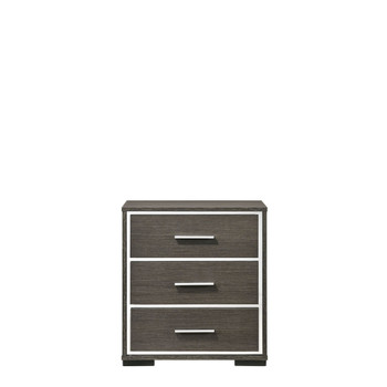 ACME Escher Nightstand w/USB Dock, Gray Oak