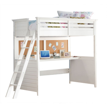 ACME Lacey Loft Bed w/Desk (Twin), White (1Set/3Ctn)