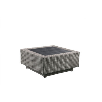 ACME Salena Patio Sectional & Cocktail Table, Beige Fabric & Gray Wicker (1Set/3Ctn)