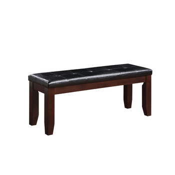 ACME Urbana Bench, Black PU & Cherry