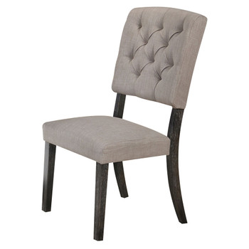 ACME 66192 Bernard Fabric & Weathered Gray Oak Side Chair