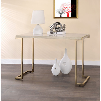 ACME 82873 Boice II Sofa Table, Faux Marble & Champagne