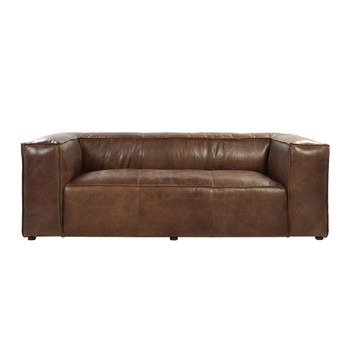 ACME 53545 Brancaster Sofa, Retro Brown Top Grain Leather